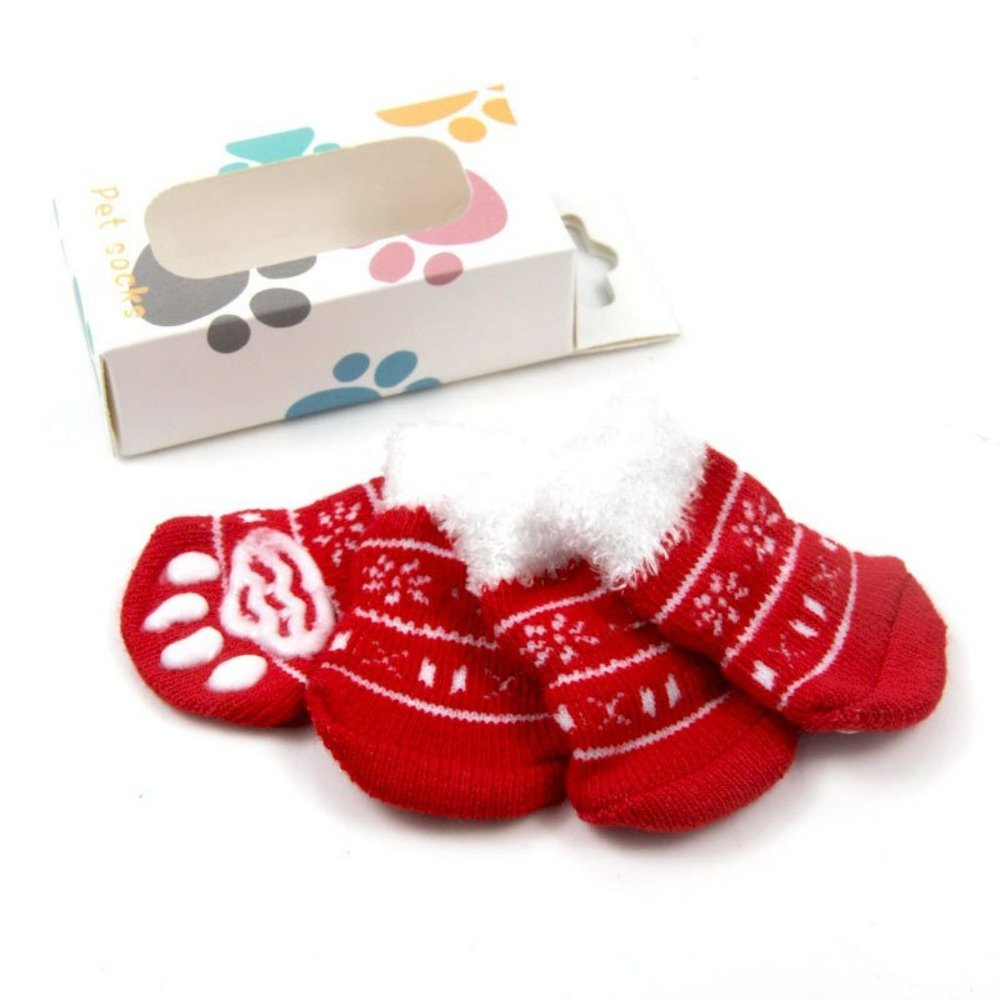 2X HOST PICK Fairisle Christmas Dog Socks Nonskid